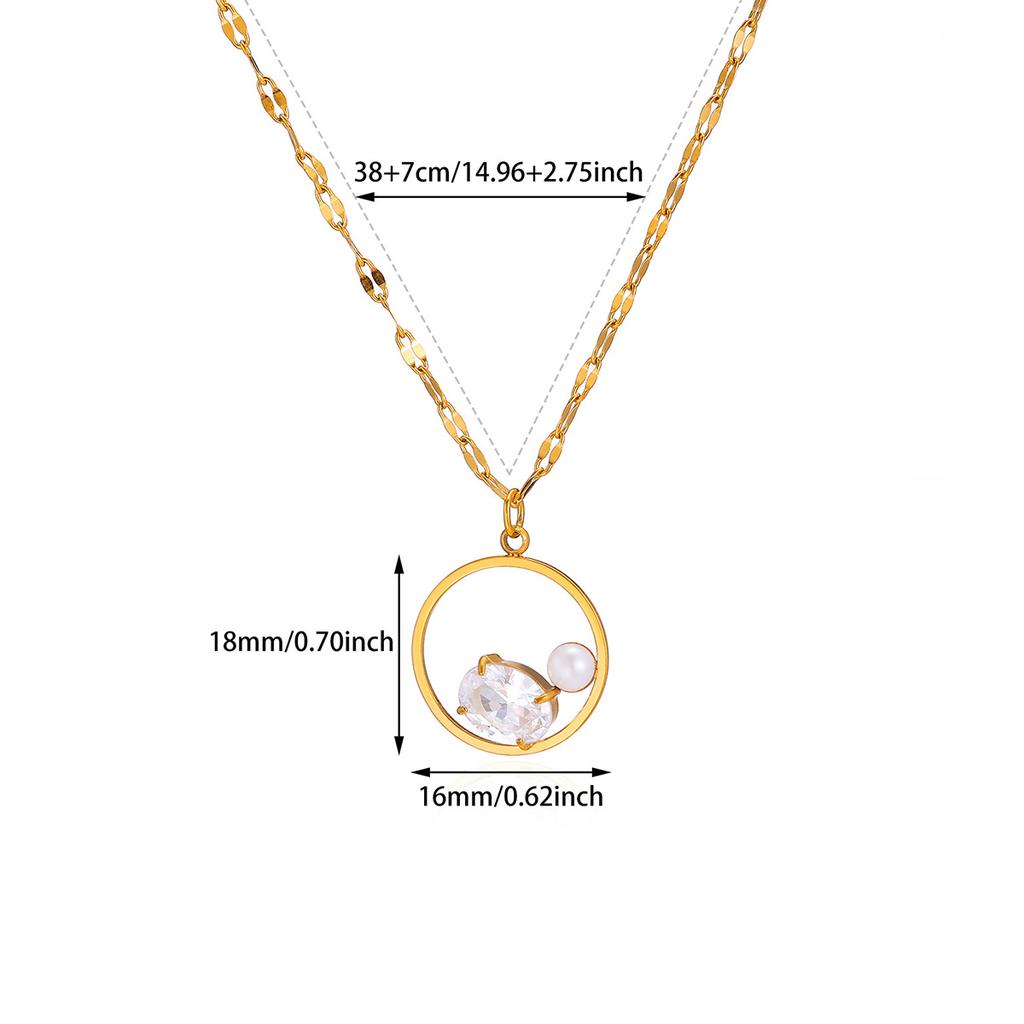 Exquisite Stainless Steel Four-Leaf Clover Necklace 18K Gold-Plated Pearl Flower-Shaped Necklace Classic Jewelry