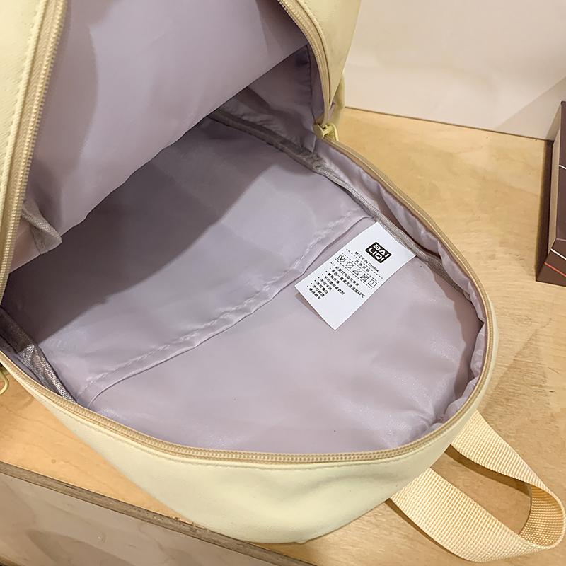 Large Capacity Backpack Women's Solid Color Travel Backpack Campus Student Schoolbag