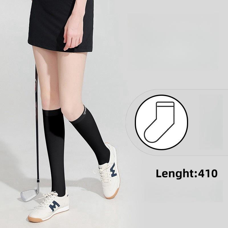 

Летние однотонные чулки женские прохладные солнцезащитные чулки Ice Silk дышащие гольф спортивные высокие носки в стиле колледжа до бедра So P