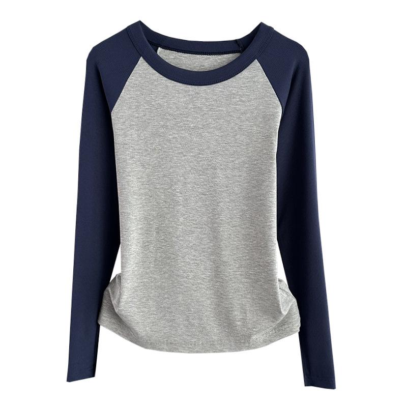 Women Modal Ribbed Long Sleeve T Shirt Slim Inner Top Spring Autumn Winter Versatile Wear