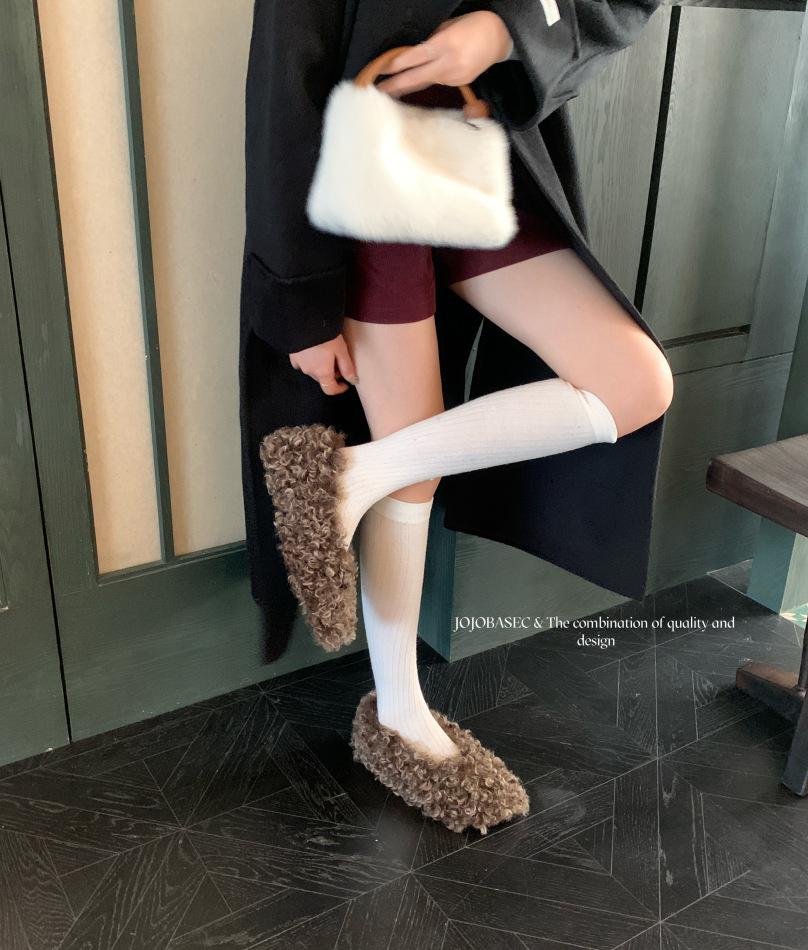 

New product New product Mao Mao shoes women s autumn and winter new flat-bottomed lace-up lamb wool women s shoes velvet warm cotton shoes little 39