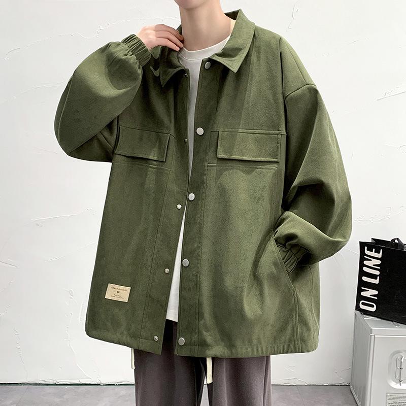 Jacket Men's New Spring and Autumn Loose Casual Jacket Student Lapel Couple On Clothes