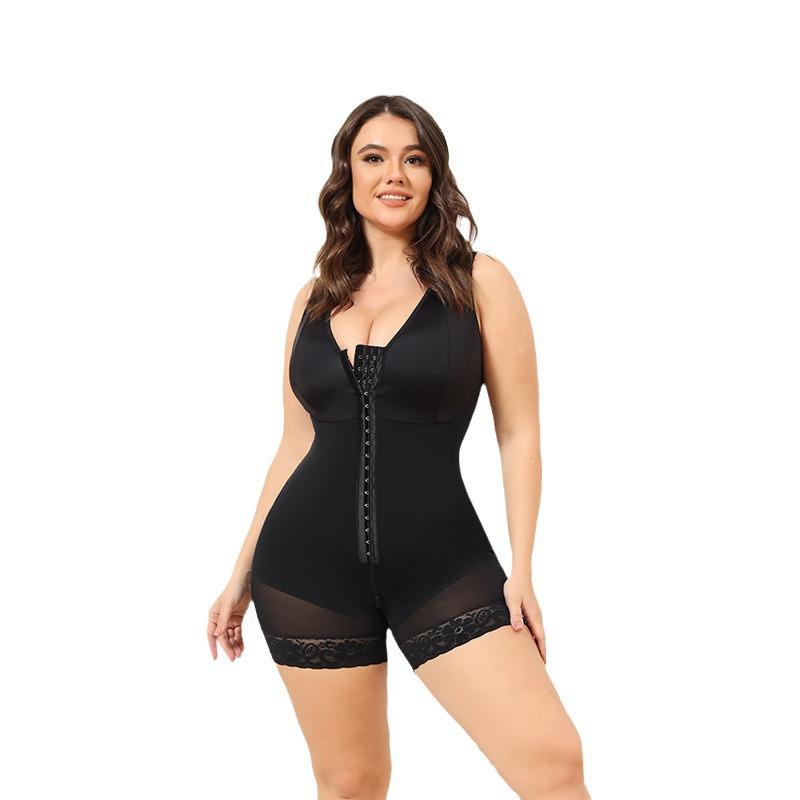 Europäischer & Amerikanischer Stil Reißverschluss Bodysuit: Schlankmachendes, Hüfthebendes Spitzenkorsett