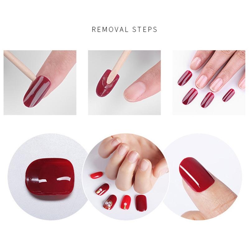 Artificial False Nails Wearable Fake Nail Press on Full Cover Detachable Fingernails Jelly Gule Nail Flie for Women Girl