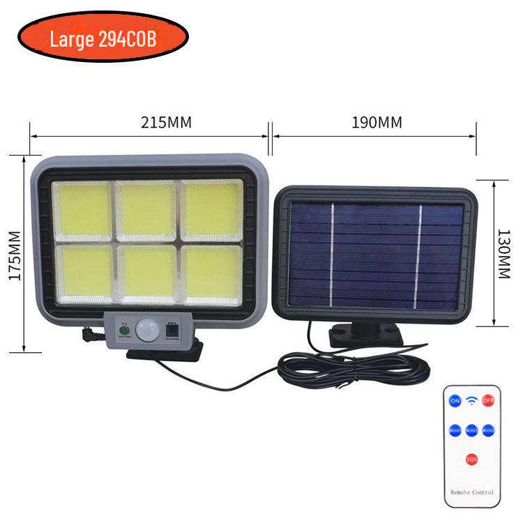 Outdoor Solar Motion Sensor Wall Lights with Remote Control for Courtyard and Corridor