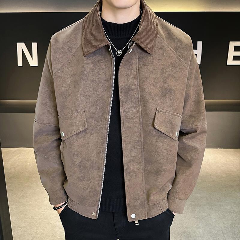 Leather Jacket Men's Motorcycle Style Fashionable Men's Jacket