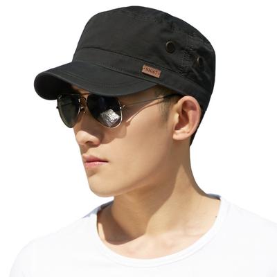 Siggi Army Cap Cotton Snapback Large Brim UV Protection Adjustable Black 60-63cm
