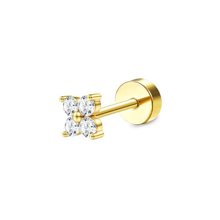 Bobisty Surgical Steel Flat Back Earrings for Women Helix Stud Hoop Earrings Cartilage Earrings Tragus Helix Piercing Jewelry