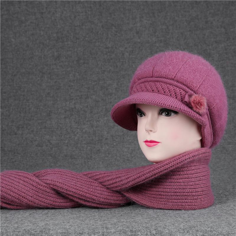 Hat Female God Mother Knitted Wool Hat Grandma Piled Thick Warm Elderly Cold Cotton Hat