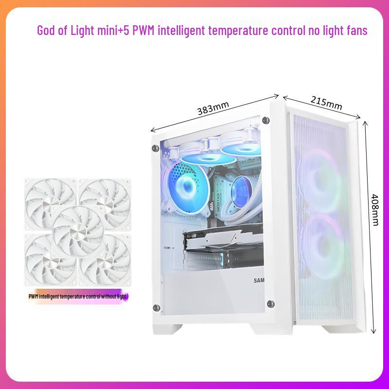 SAMA God of Light Mini White mATX240 Case with Transparent Side Panel