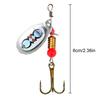 10Pcs Spinner Bait Fishing Spoon Lure 360 Degree Rotating Sequins Bait 6cm Treble Hooks Wobblers for Freshwater Seawater