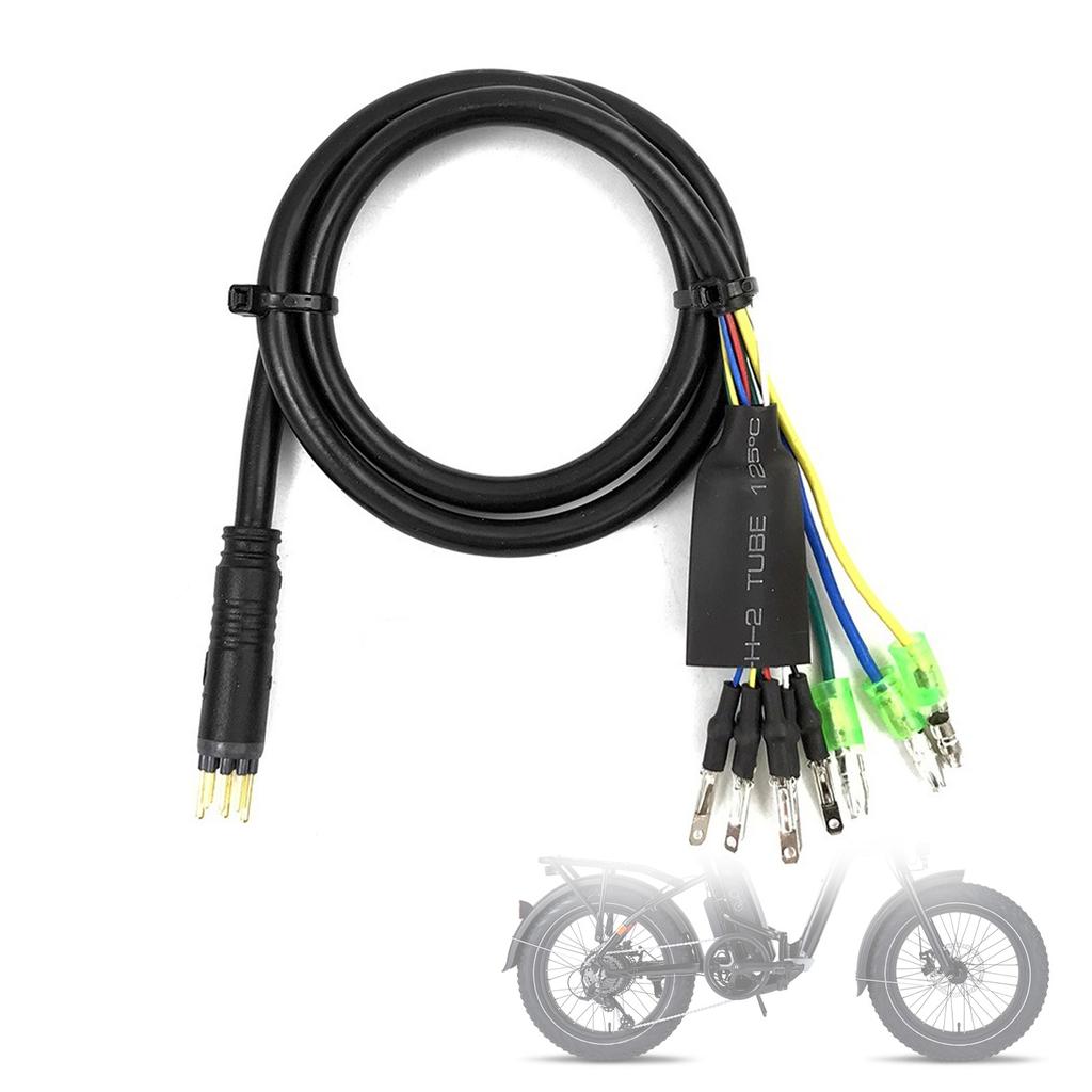 Bicycle to Electric Bike Conversion Motor Adapter Cable with Male Connector 6 Pin Hall Sensor and 3 Pin Phase Position