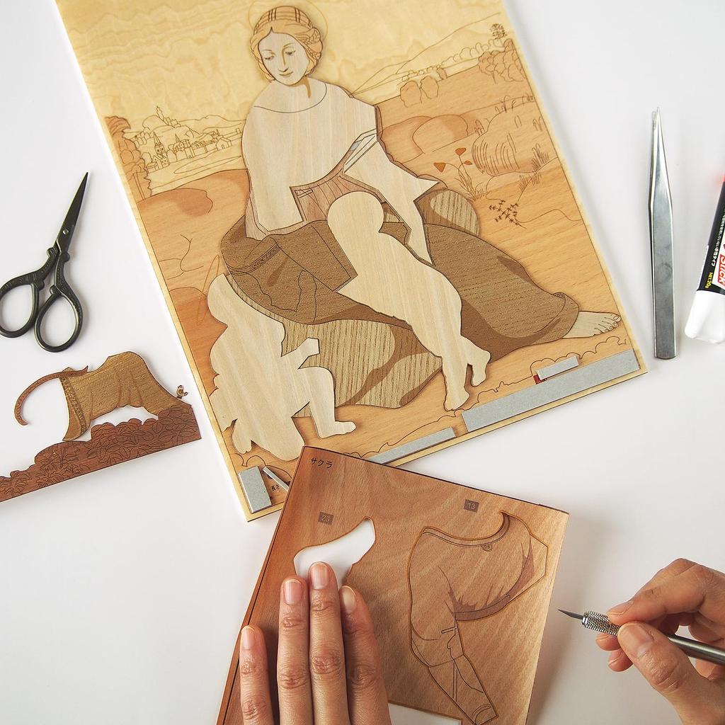 KINOWA "Madonna of Belvedere" Woodcut Original Handmade Kit, Masterpiece by Raphael, Made In Japan