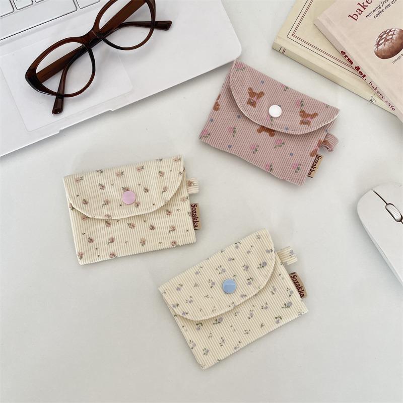 Corduroy Small Change Bag Card Bag Coin Storage Student Wallet Card Bag ID Bag