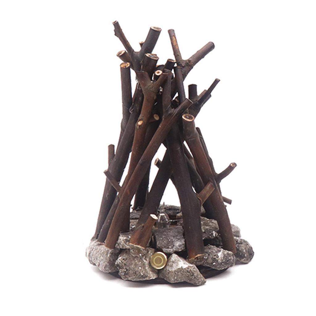 1PC Retro Campfire Night Light Soft Light Atmosphere At Home And Restaurant Led Tree Branch Stone Lights Flame Lamp 3D