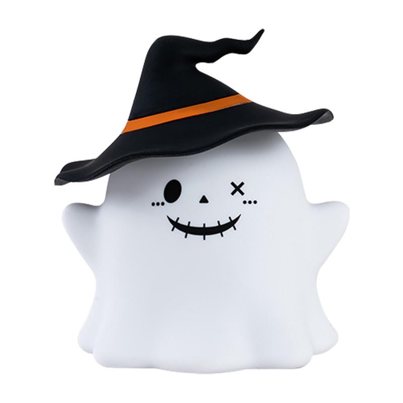 Ghost Silicone Night Light: Halloween-Themed Bedroom Atmosphere Lamp