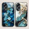 Aesthetic Flower Marble Texture Art Tempered Glass Phone Case for OPPO Realme 14 13 Pro Plus 12 11 10 Neo 3 X7 PRO C75 C55 Cover