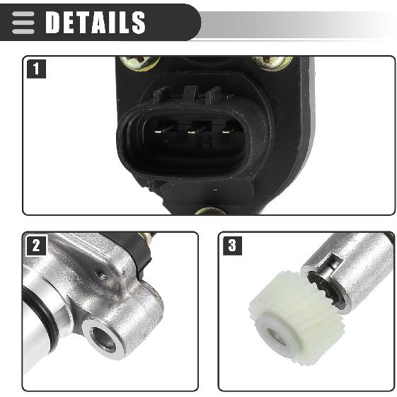 Motoforti Speed Sensor, Transmission Vehicle Speed Sensor, for Toyota MR2 1991-1995, Plastic Metal, No.8318112050, Black Silver Tone