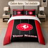 Set Biancheria da Letto Personalizzato Modello FC Twente, Stampa Nome Testo 1 Copripiumino più 2 Federe Tessili per la Casa