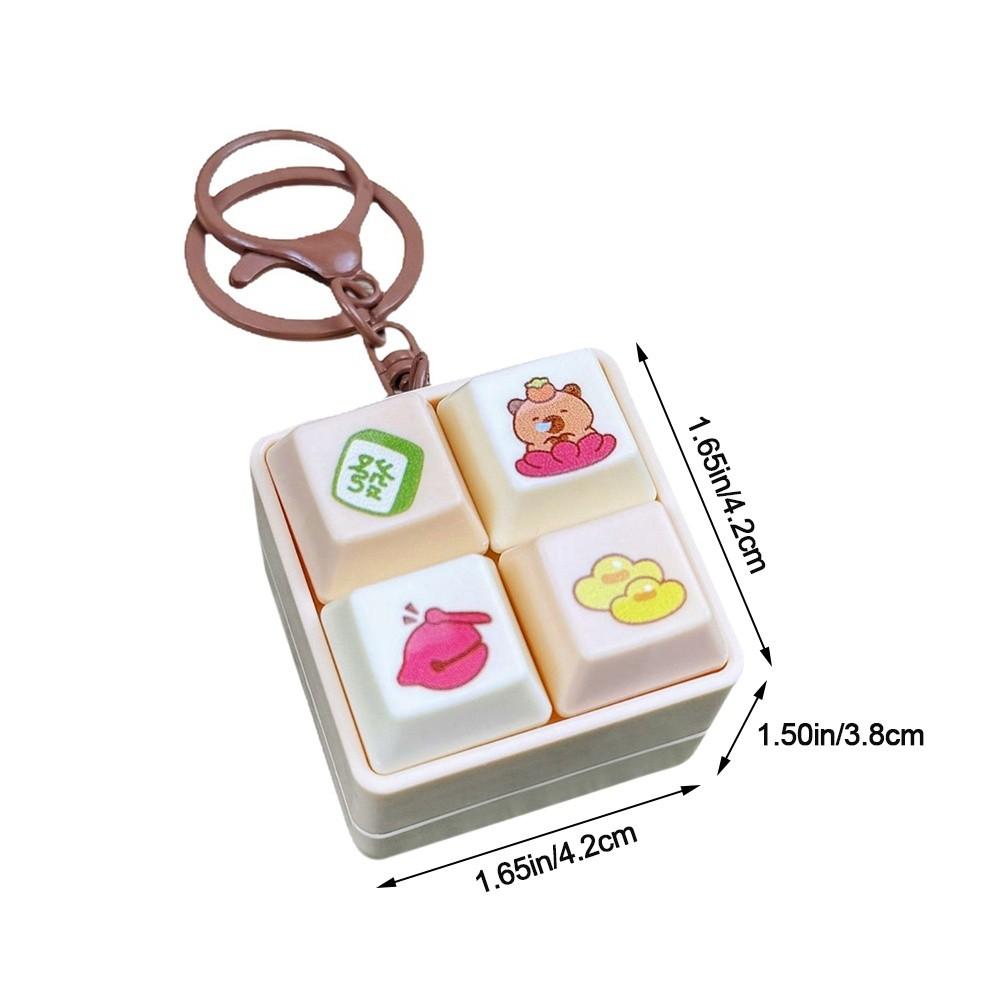 DIY Keyboard Finger Keyboard Caps Cartoon Four-square Keychain New Clicker Toy