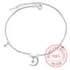 925 Silver Moon & Star Ankle Bracelet for Women, Zircon Minimalist Jewelry,Wedding Party Birthday Gift,Elegant Fashion Accessory