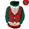 Felpa con Cappuccio Grafica da Uomo Babbo Natale alla Moda Divertente Muscolosa Felpa con Cappuccio Stampata Uomo Felpa con Cappuccio Brutta Vacanza di Natale Abbigliamento