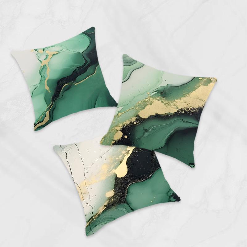 Green Marble Gilded Soft Backrest Cushion for Home & Car