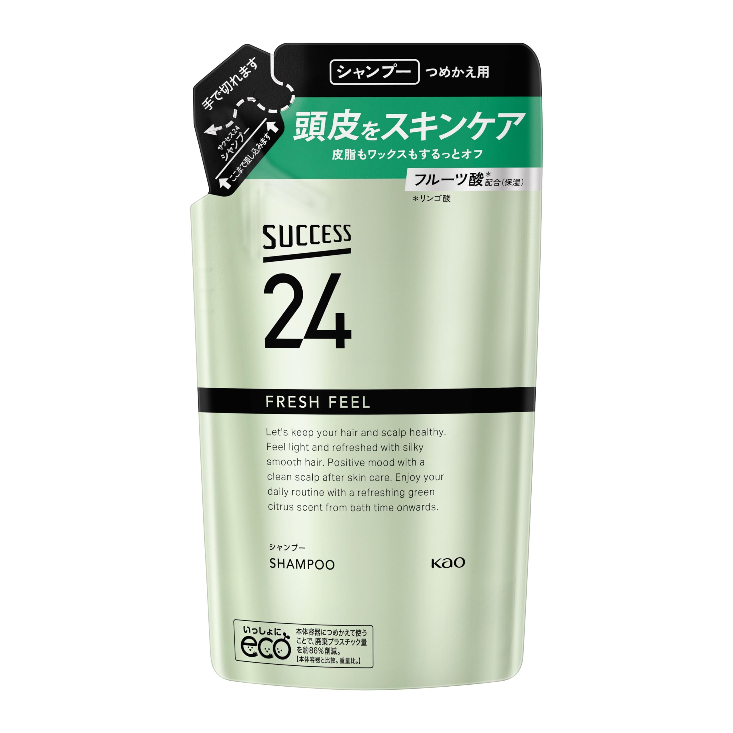 Success 24 Fresh Feel Shampoo Refill Citrus 320ml (Green Scent) чёрный