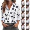 Women's Shirt Blouse Print Button Long Sleeve Casual Basic Shirt Collar Regular Top