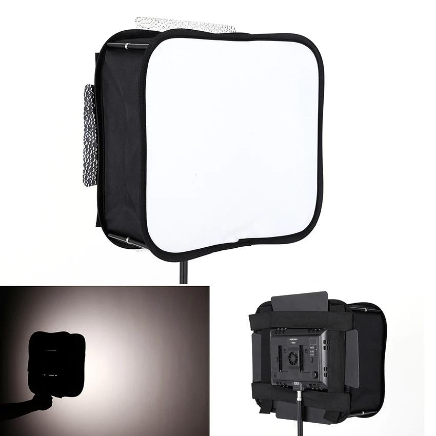 

23*23 Softbox Diffuser For Yongnuo Yn600l Ii Yn900 Yn300 Yn300 Iii Iv Yn160 Iii Led Video Light Panel Foldable Soft Filter чорний
