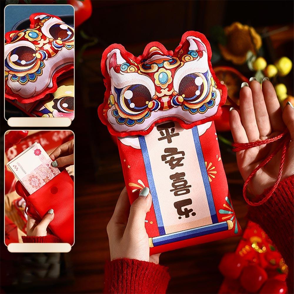 Cute Cloth Red Envelope Bag Crossbody Capable Creative Dragon Shoulder Bag 3D Snake Year New Year Red Packet Unisex