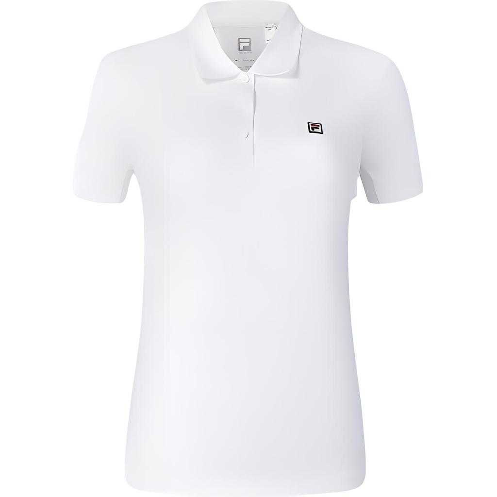 FILA Tennis 88 Brand Logo Embroidered Outdoor Casual Tennis Sports Polo Shirt Women tops Jade-White A11W423134F-WT