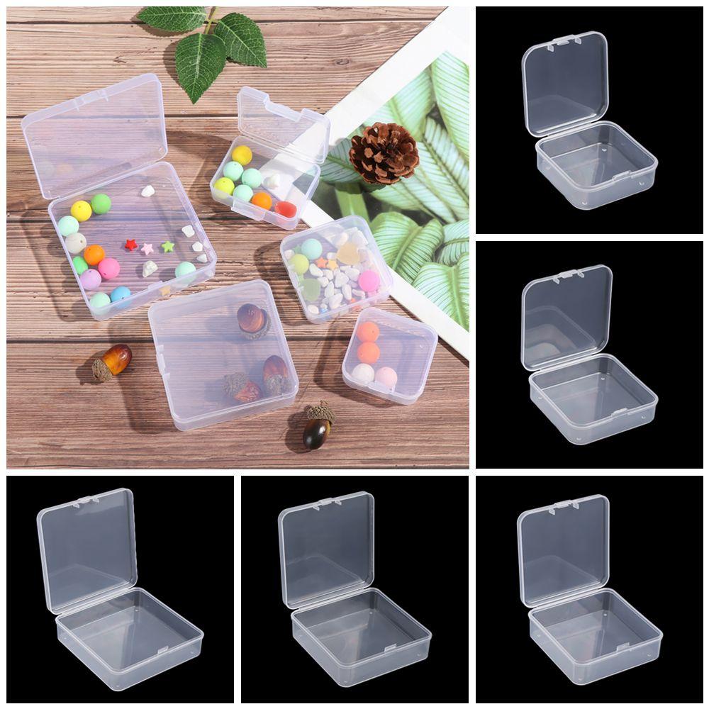 5 Sizse Fishing Tools Accessories Square Small Items Case Packing Boxes Transparent Storage Box Jewelry Beads Container