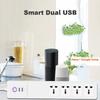 Home Office Portable WiFi Smart Power Strip Universal Outlets Sockets Dual USB Remote Control Surge Protector