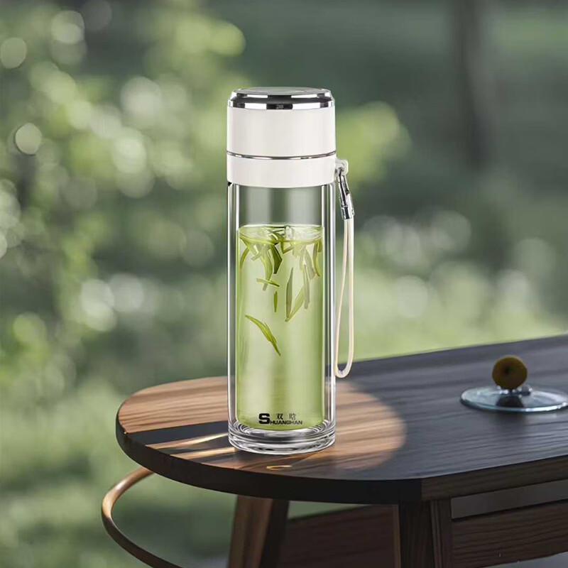 Shuanghan Double-Layer Glass Tea Infuser Bottle