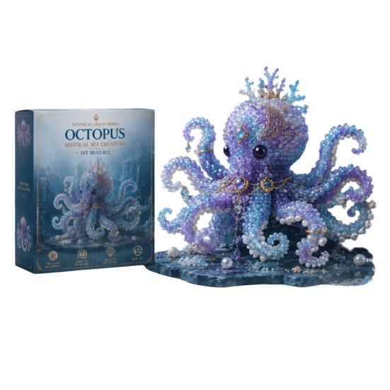 Kit fai da te con perline Oceano Mitico per Principianti, Kit per la Realizzazione di Animali 3D con Perline con Istruzioni, Design Unici di Animali Marini con Perline e Modello