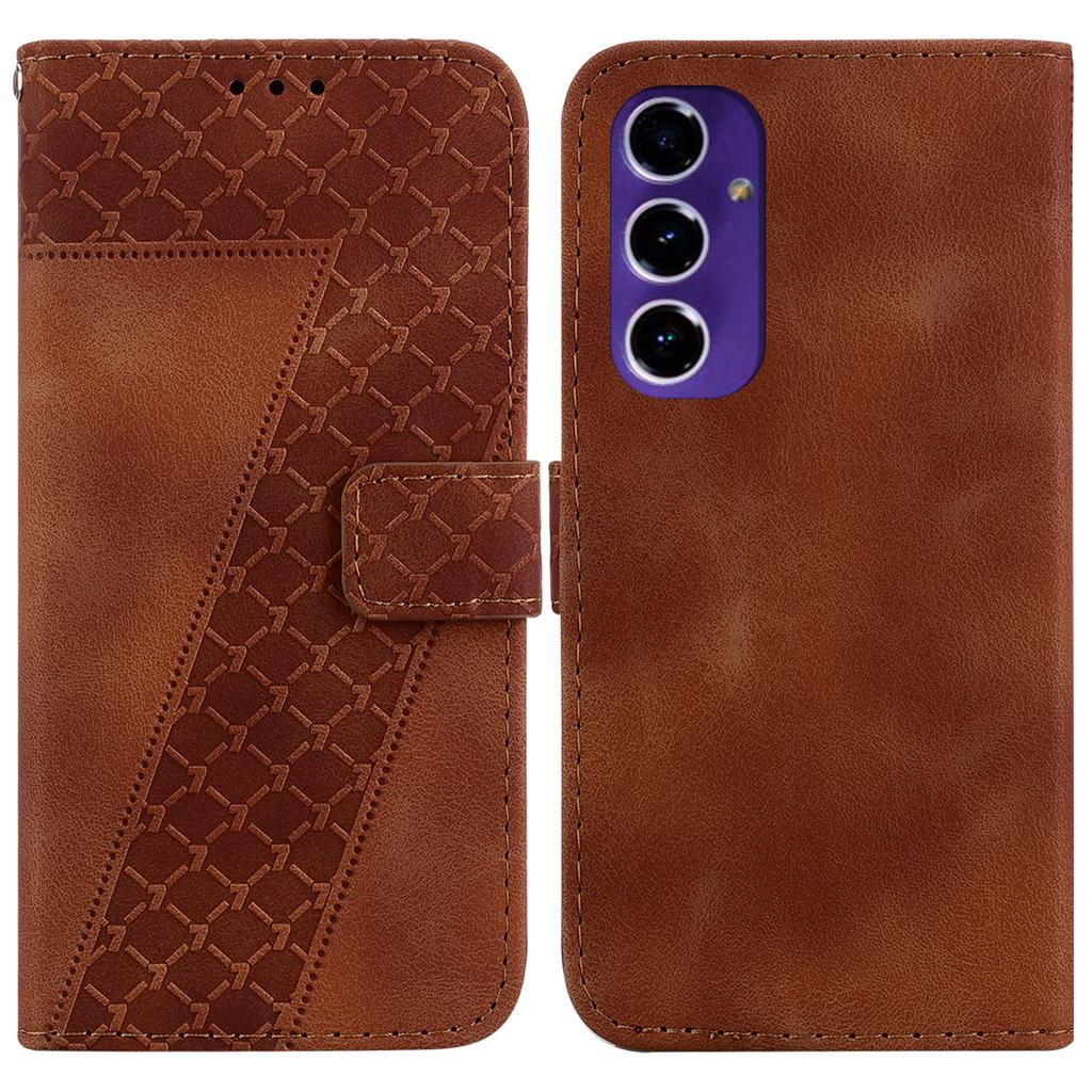 For Samsung Galaxy A16 5G/A16 4G Stand Case 7-Shaped Pattern Imprint Leather Phone Cover