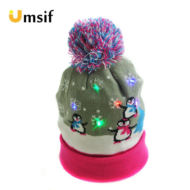 Buy Christmas LED Light Up Beanie Hat 