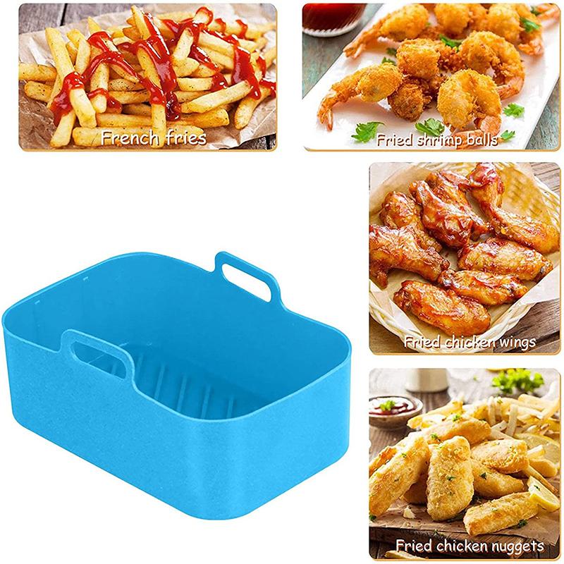 Silikonový hrnec do horkovzdušné fritézy Obdélníkový Opakovaně použitelný Náhradní vložka Nádoba Dvojitý koš Podložka na kuře pro Příslušenství k horkovzdušné fritéze Ninja