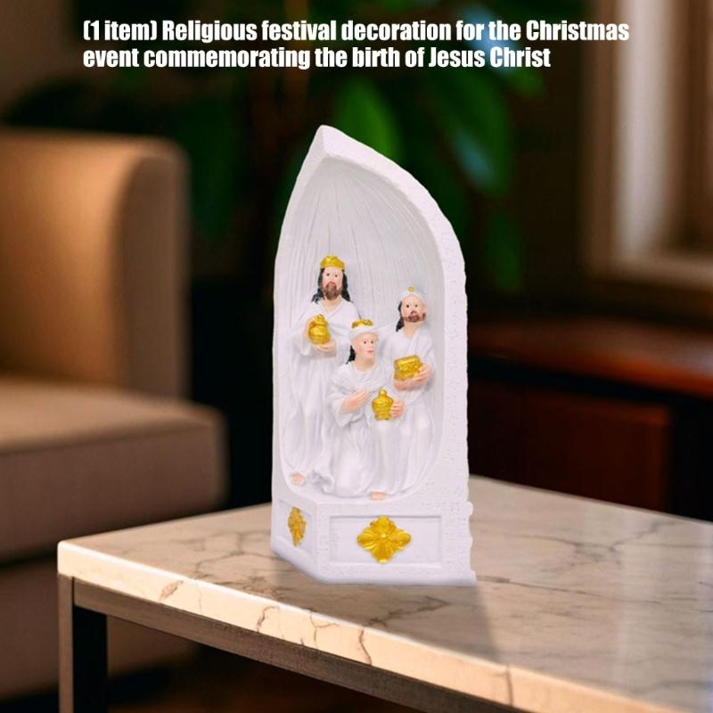 Detailed Christ Birth Figurine Permanent Rosin Holiday Highlight for Yearlong Religious Display