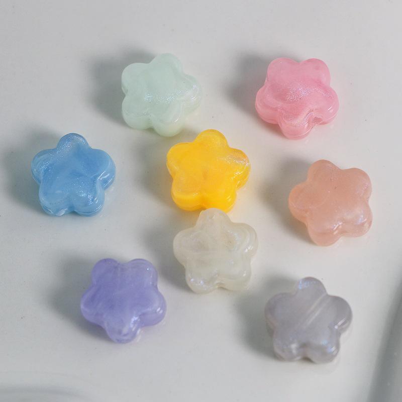 

Dreamy Glitter Cloud Mist Flower Acrylic Beads for DIY Keychains & Phone Chains