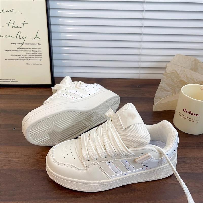 

Студенческая ниша новая повседневная весна и лето дофаминовые сто хлебных туфель женские маленькие белые туфли толстая подошва 40