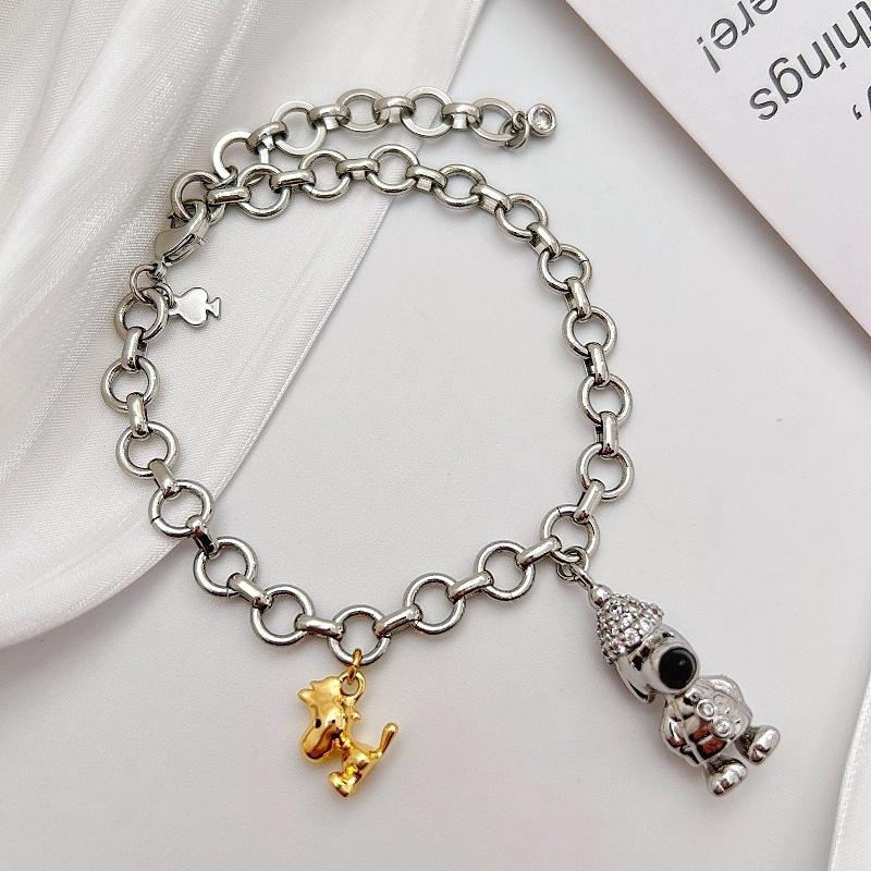 Snoopy Cute Bracelet High-End Zircon Bear Bracelet Light Luxury Fashion Niche Design Exquisite Jewelry