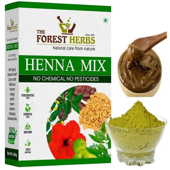 Die Waldkräuter Natürliche Pflege aus der Natur Henna-Pulver (200 Gramm) Angereichert mit wertvollen Kräutern für Haarwachstum, Farbe & Pflege