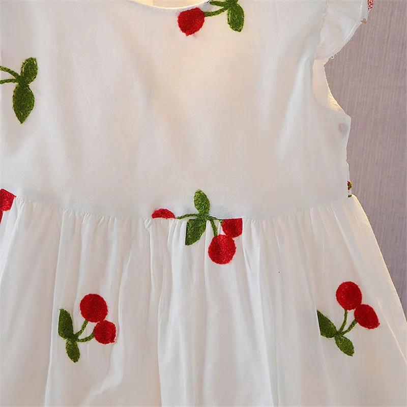 Girls Cute Dress Summer Cotton Vest Skirt 0-3 Baby Girl Nightdress Dress Doll Skirt White Sleeveless A-line Skirt