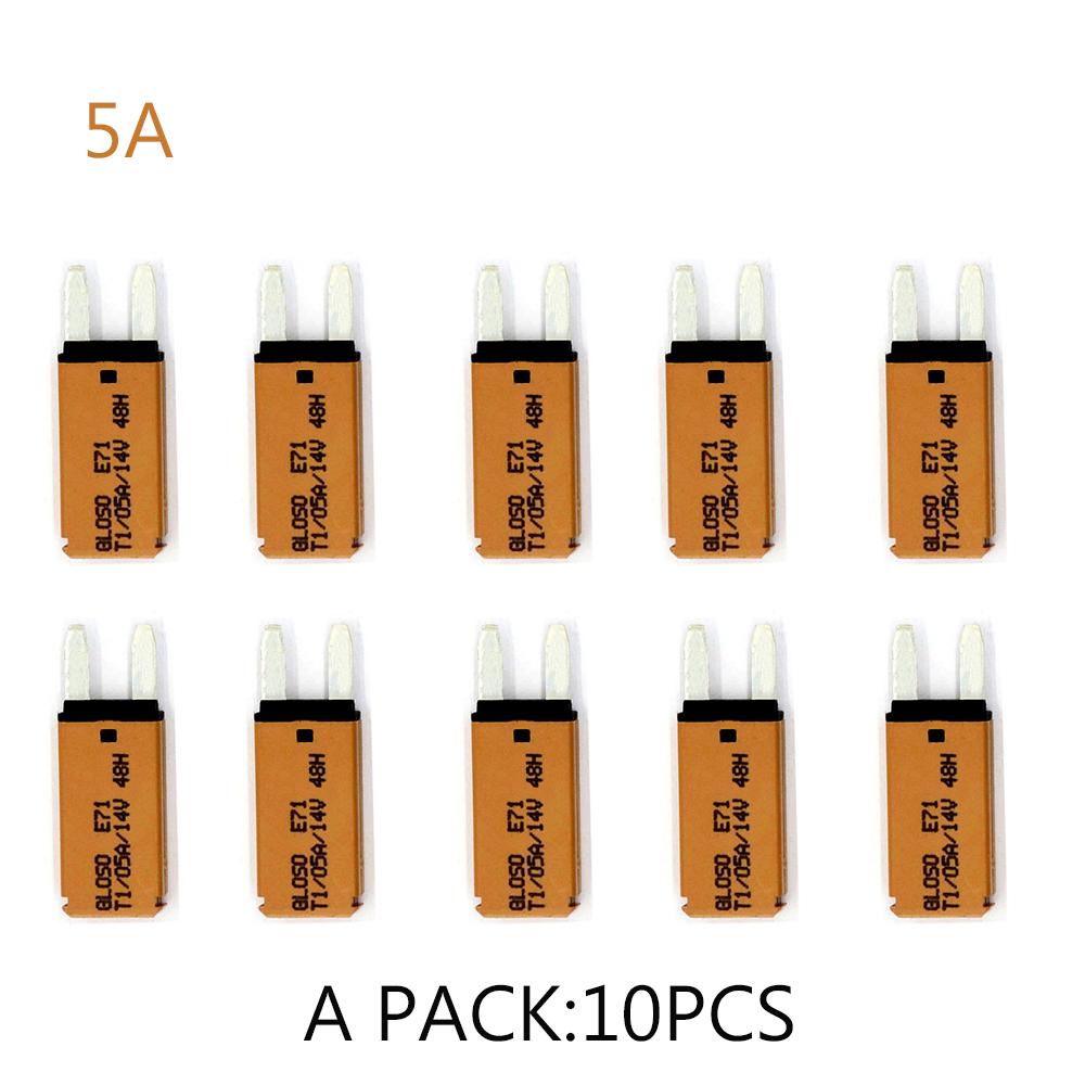 IZTOSS 10PCS 5-30A 14V Small Blade Fuse Automatic Reset Fuse Circuit Breaker Current Overload Protector for Car Truck Boat RV 5A