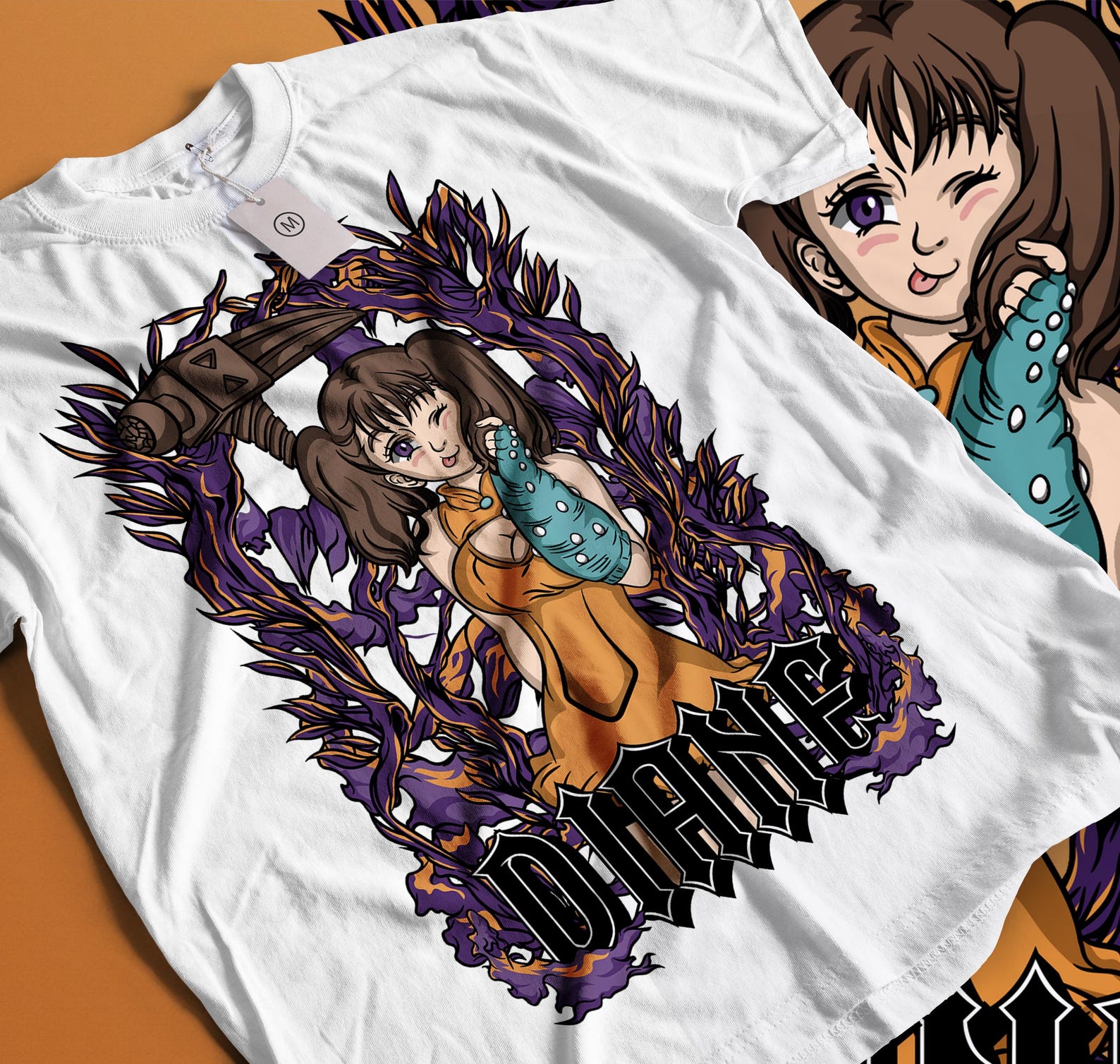 Seven Deadly Sins Anime T-Shirt, Meliodas Ban Escanor merlin king t-shirt Manga Tee gowther S