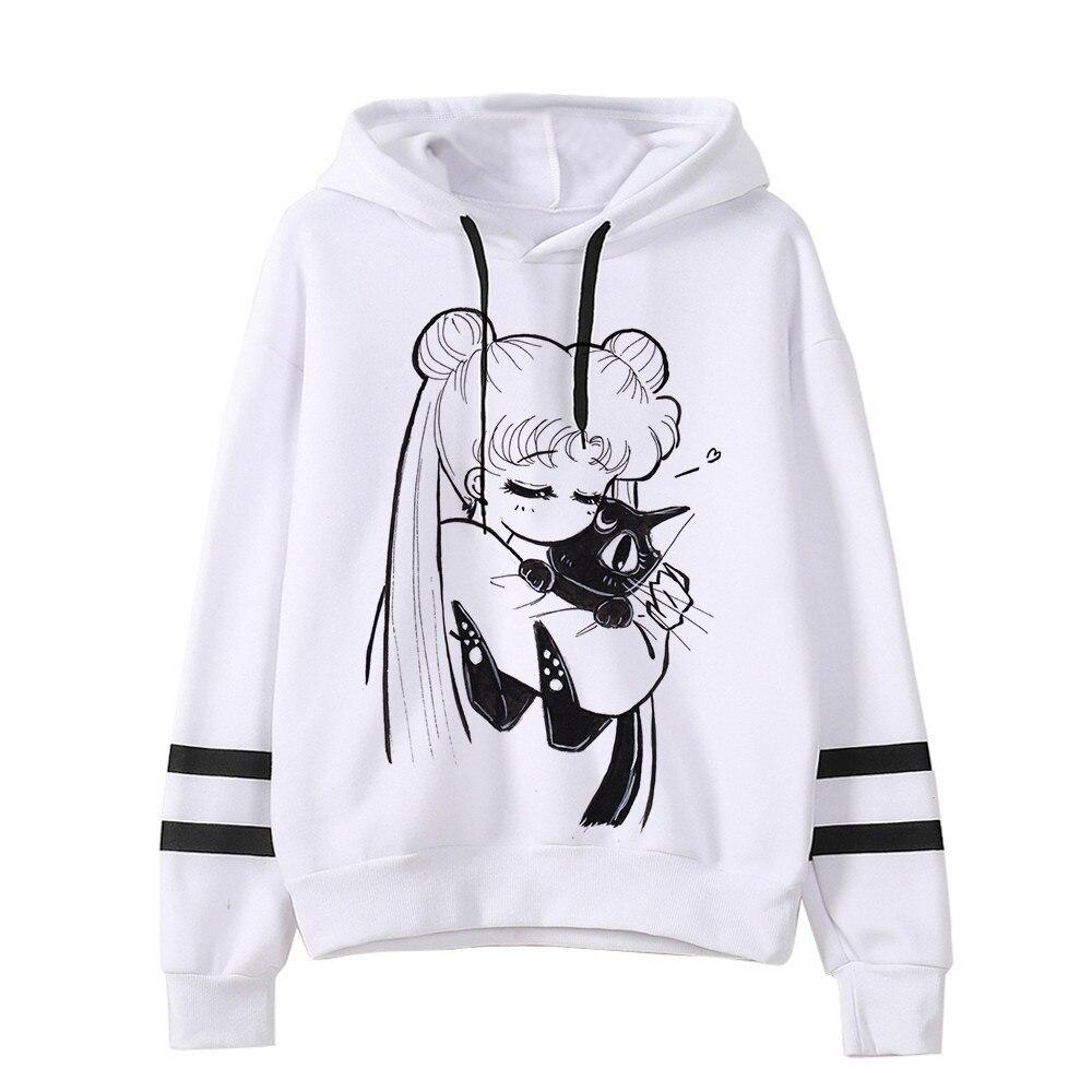 Sudadera con capucha de Sailor Moon para mujer, sudadera Kawaii