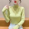 Autumn Winter Bottoming Shirt Women's New Thin Sweater Slim Fit Versatile Close-fitting Half Turtleneck Bottoming Top