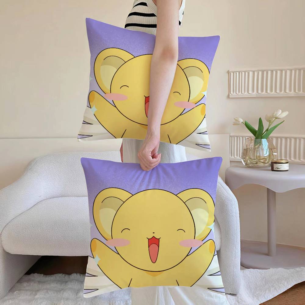 C-Cardcaptor AnimeS-Sakura Pillow Case Sofa and Living Room Decorative Cushion Covers Dust-proof and Mite-proof Invisible Zipper
